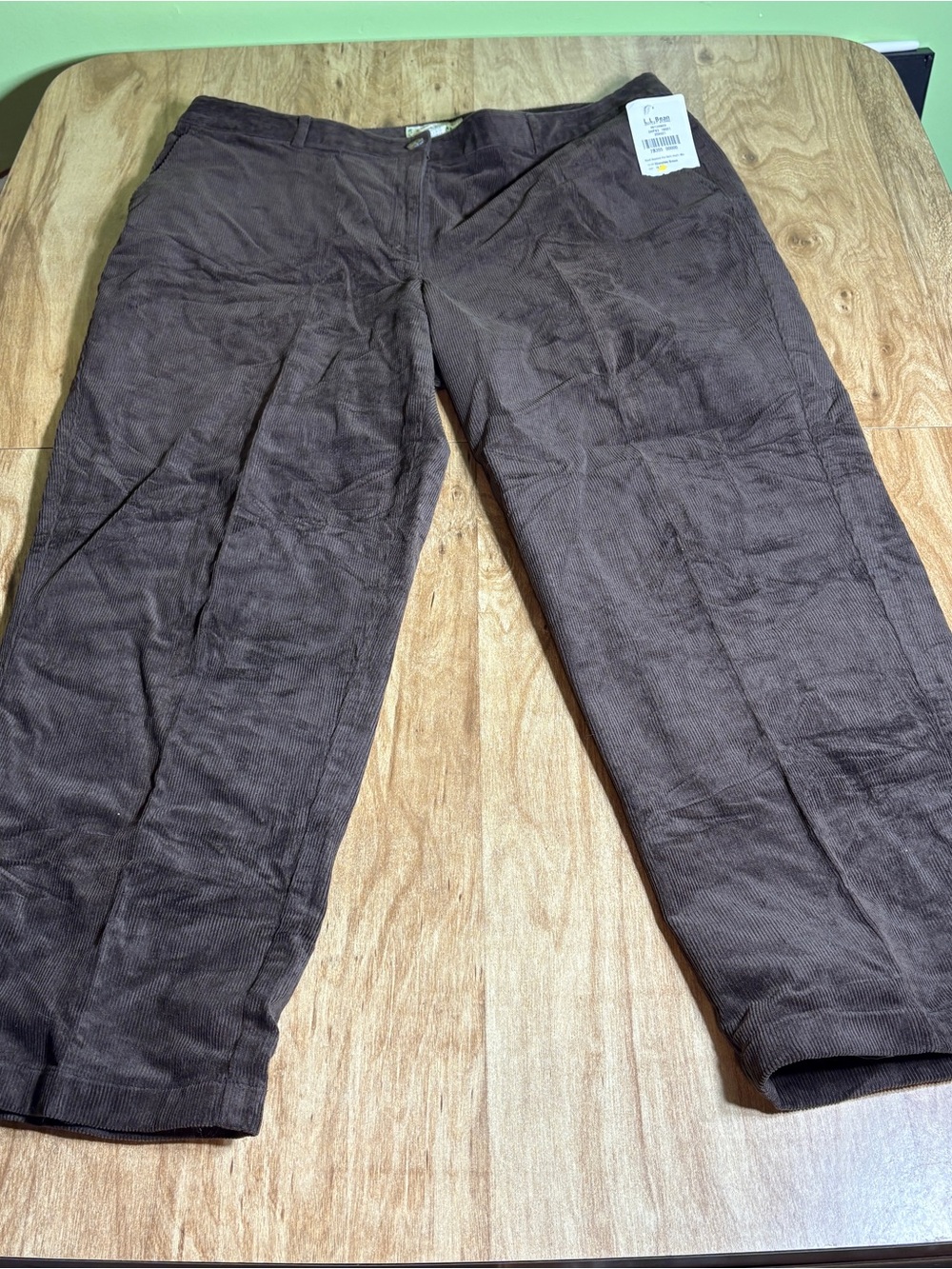 NWT LL Bean Chocolate Brown Corduroy Favorite Fit Straight Pants 18 Petite 18P